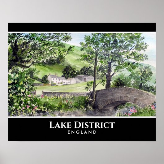 Kunsthuis bij het Derlmere Lake District England Poster (Voorkant)