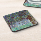 Kunsthuis in Opper-Oostenrijk door Gustav Klimt Bier Onderzetter (Linkerzijde)