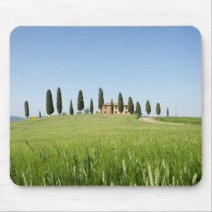 Kunsthuis in Toscane met cypresses mousepad Muismat