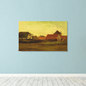 Kunsthuizen in Loosduinen nabij Den Haag te Twilig Canvas Afdruk (Insitu (Houten vloer))