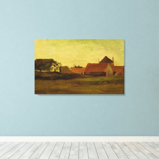 Kunsthuizen in Loosduinen nabij Den Haag te Twilig Canvas Afdruk (Insitu (Houten vloer))