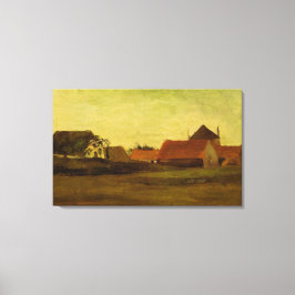 Kunsthuizen in Loosduinen nabij Den Haag te Twilig Canvas Afdruk