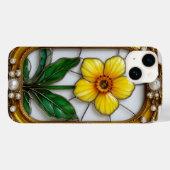 Kunstig glas-in-lood met levendige bloem Case-Mate iPhone case (Achterkant (horizontaal))