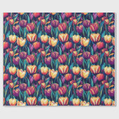 Kunstig Vintage Tulp Boeket Inpakpapier (Vlak)