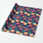 Kunstig Vintage Tulp Boeket Inpakpapier (Uitgerold)