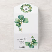 Kunstige groene waterverfklaver weer all in one uitnodiging (Buitenkant)