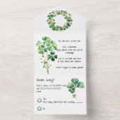 Kunstige groene waterverfklaver weer all in one uitnodiging (Binnen)