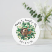 Kunstige groene waterverfklaverkrans feestdagenkaart (Staand voorkant)