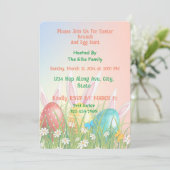 🐰 kunstige paasbrunch & eierjacht kaart (Staand voorkant)