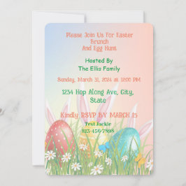 🐰 kunstige paasbrunch & eierjacht kaart
