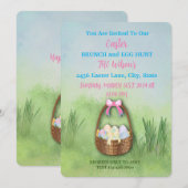 🌷 kunstige paasbrunch & eierjacht uitnodiging 🐣 (Voorkant / Achterkant)
