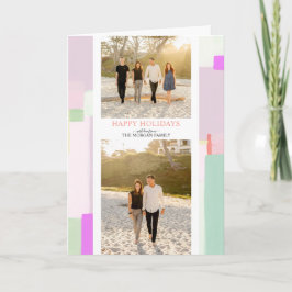 Kunstige pastel kerstvakantie fotokaart feestdagen kaart