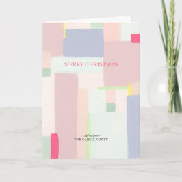 Kunstige Pastel Prettig Kerstmis Vakantiegroet Feestdagen Kaart