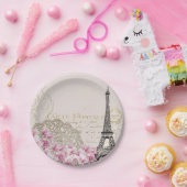 Kunstillustratie  Eiffeltoren in Parijs Papieren Bordje (Feest)