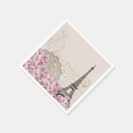 Kunstillustratie Eiffeltoren in Parijs Servetten (Hoek)