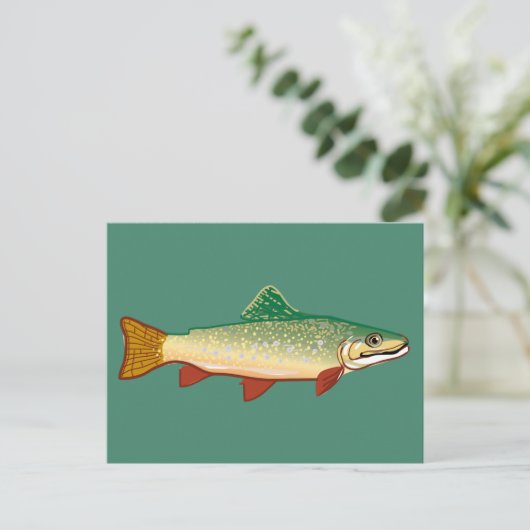 Kunstillustratie forel briefkaart (Staand voorkant)
