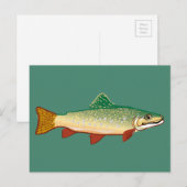 Kunstillustratie forel briefkaart (Voorkant / Achterkant)