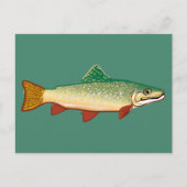 Kunstillustratie forel briefkaart (Voorkant)