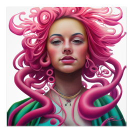 Kunstillustratie Manga Portret PopArt Psychedelic Foto Afdruk