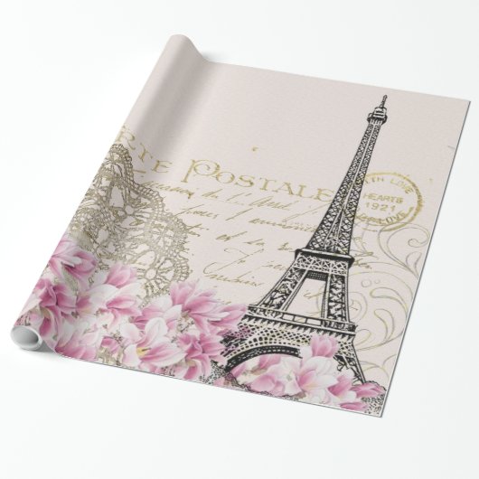 Kunstillustratie van de  Eiffeltoren in Parijs Cadeaupapier (Uitgerold)