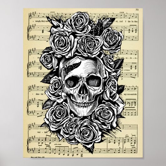 Kunstillustratie van de menselijke Rozen Poster (Voorkant)