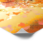 Kunstillustratie van een boom met vlinders poster (Hoek)