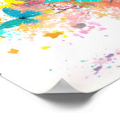 Kunstillustratie van een verf spatten boom poster (Hoek)