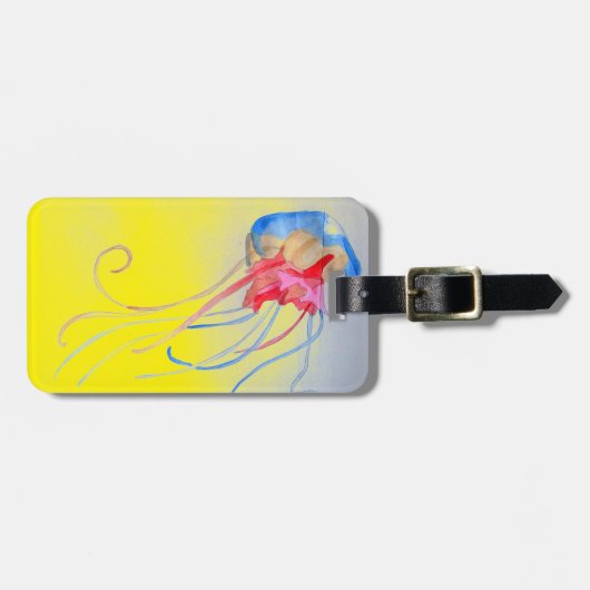 Kunstillustratie van het zee van kwallen bagagelabel (Voorkant horizontaal)