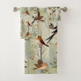 Kunstillustratie van moderne simplistische vogels bad handdoek
