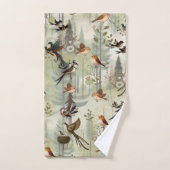 Kunstillustratie van moderne simplistische vogels bad handdoek (Handdoek)