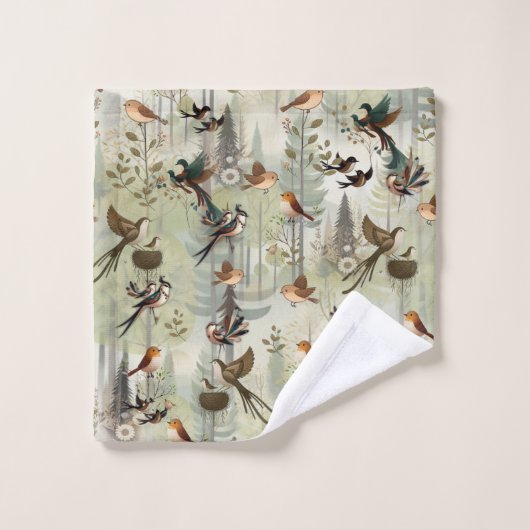 Kunstillustratie van moderne simplistische vogels bad handdoek (Wasdoekje)