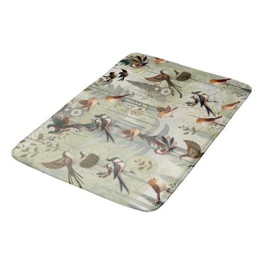Kunstillustratie van moderne simplistische vogels badmat (Gekanteld)