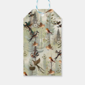 Kunstillustratie van moderne simplistische vogels cadeaulabel (Achterkant)