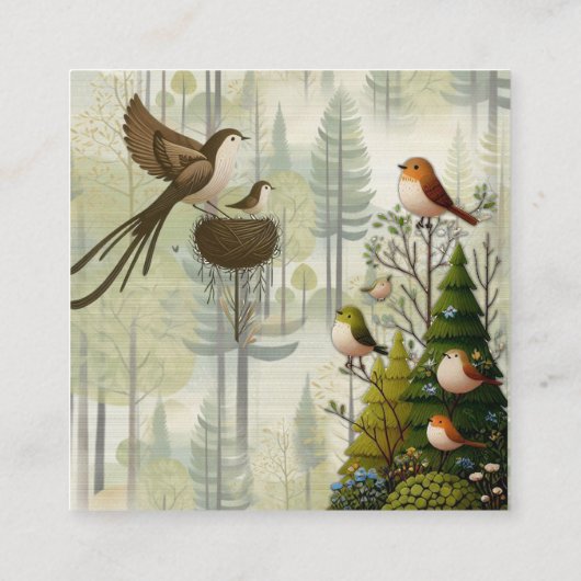 Kunstillustratie van moderne simplistische vogels informatiekaartje (Achterkant)