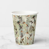 Kunstillustratie van moderne simplistische vogels papieren bekers (Achterkant)