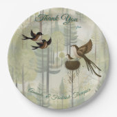 Kunstillustratie van moderne simplistische vogels papieren bordje (Voorkant)