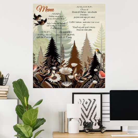 Kunstillustratie van moderne simplistische vogels poster (Thuiskantoor)