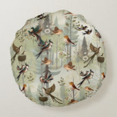 Kunstillustratie van moderne simplistische vogels rond kussen (Achterkant)