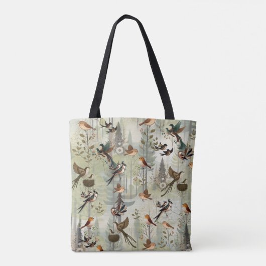 Kunstillustratie van moderne simplistische vogels tote bag (Achterkant)