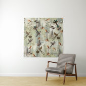 Kunstillustratie van moderne simplistische vogels wandkleed (In situ)