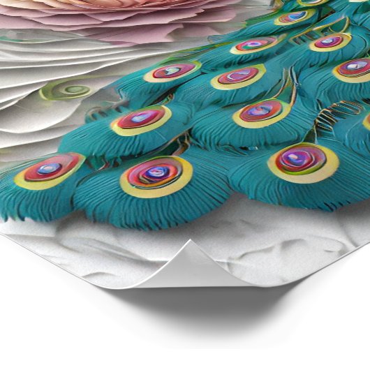 Kunstillustratie van pauw poster (Hoek)