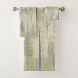 Kunstillustratie van pijnbomen in een moderne stij bad handdoek