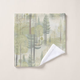 Kunstillustratie van pijnbomen in een moderne stij bad handdoek