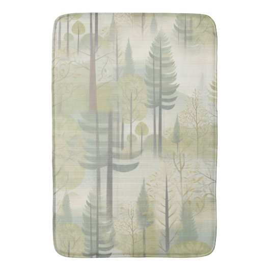 Kunstillustratie van pijnbomen in een moderne stij badmat (Voorkant Verticaal)