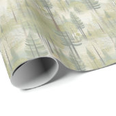 Kunstillustratie van pijnbomen in een moderne stij cadeaupapier (Rol Hoek)