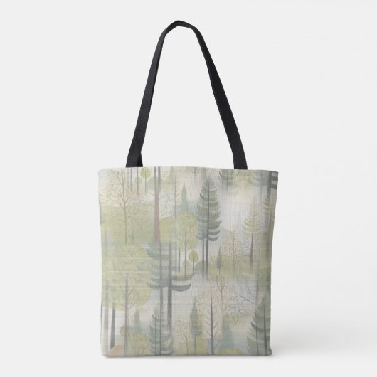 Kunstillustratie van pijnbomen in een moderne stij tote bag (Achterkant)