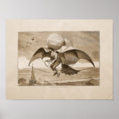 Kunstillustratie  vliegmachine poster (Voorkant)