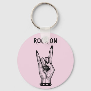 Kunstillustratie vrouw Hand Rocker Horns Sleutelhanger