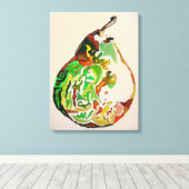 Kunstillustratie waterverf van peren canvas afdruk (Insitu (Houten vloer))