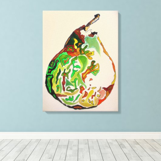 Kunstillustratie waterverf van peren canvas afdruk (Insitu (Houten vloer))